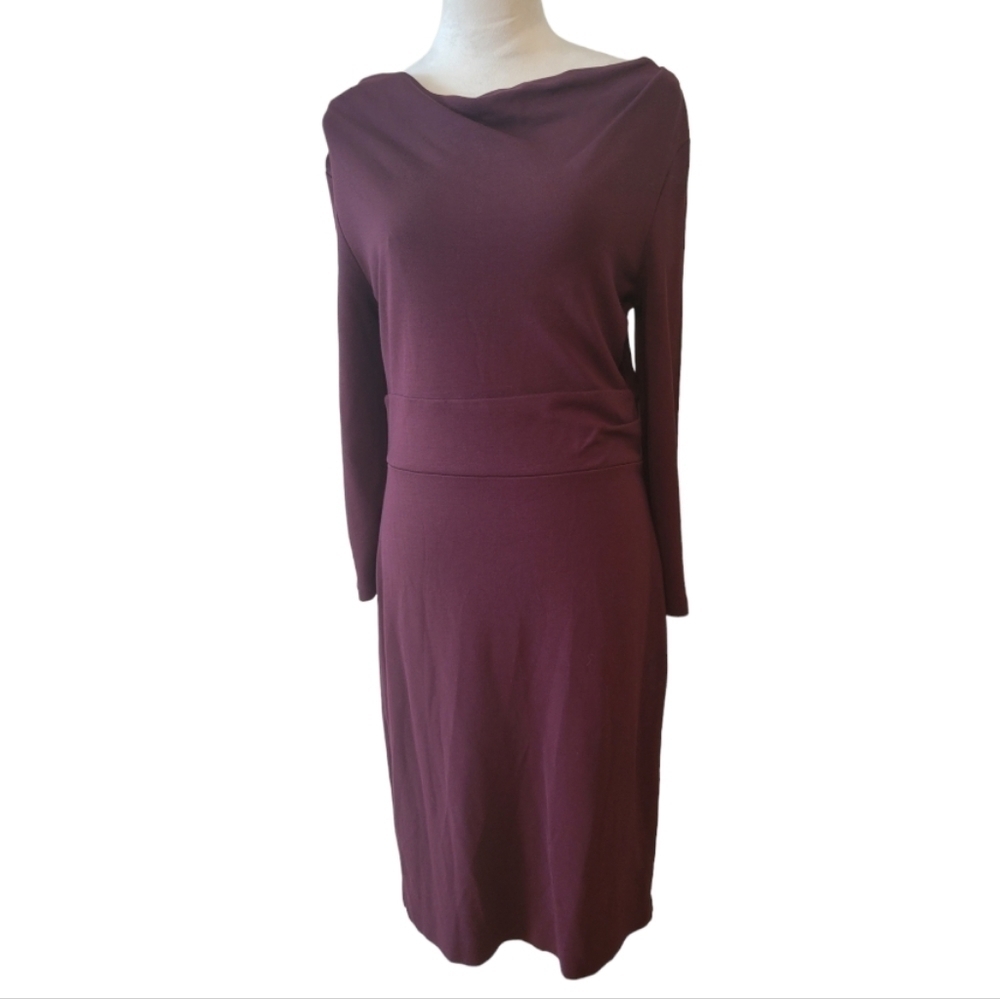 Ann Taylor Purple Draped Neckline Knit Dress Size 10‎